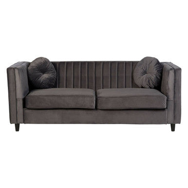 Farah Grey Velvet 3 Seater Sofa