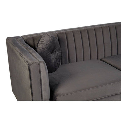 Farah Grey Velvet 3 Seater Sofa