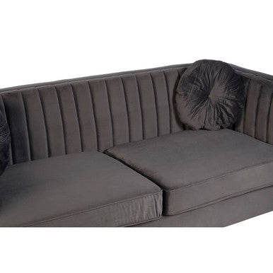 Farah Grey Velvet 3 Seater Sofa