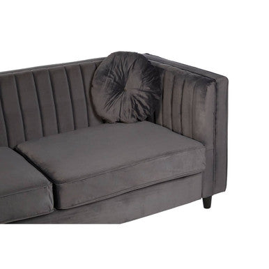 Farah Grey Velvet 3 Seater Sofa
