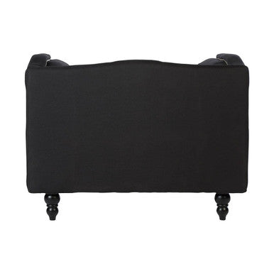 Feya Black Fabric Armchair with Stud Detail