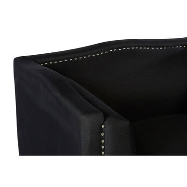 Feya Black Fabric Armchair with Stud Detail