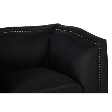 Feya Black Fabric Armchair with Stud Detail