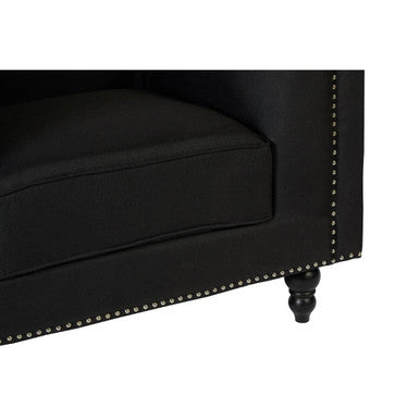 Feya Black Fabric Armchair with Stud Detail