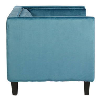 Felisa Teal Blue Velvet 2 Seater Sofa with Stud Detail