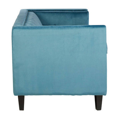 Felisa Teal Blue Velvet 3 Seater Sofa