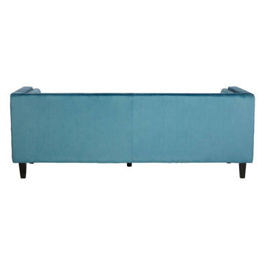 Felisa Teal Blue Velvet 3 Seater Sofa