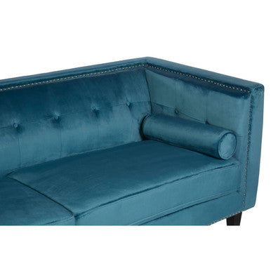 Felisa Teal Blue Velvet 3 Seater Sofa