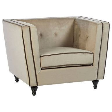 Ferris Mink Velvet Button Tufted Chair