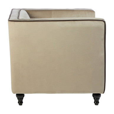Ferris Mink Velvet Button Tufted Chair