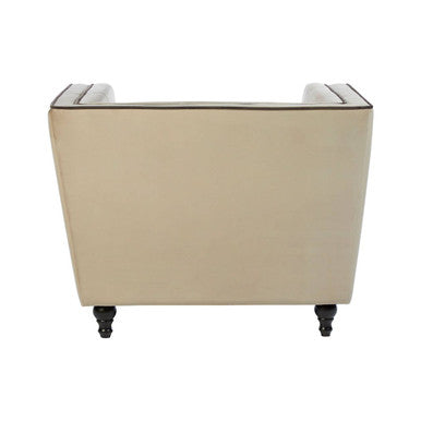 Ferris Mink Velvet Button Tufted Chair