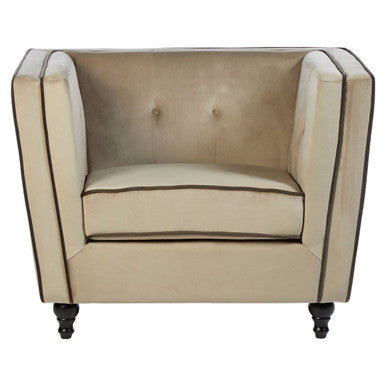 Ferris Mink Velvet Button Tufted Chair