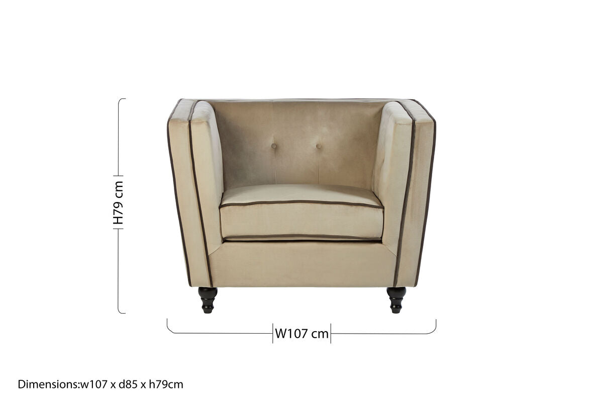 Ferris Mink Velvet Button Tufted Chair