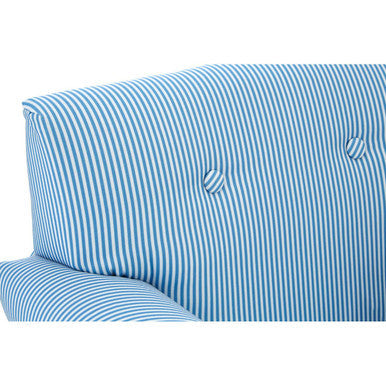 Kids Blue and White Striped Rocking Chair with Footstool