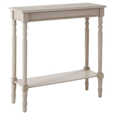 Heritage Grey Putty Wooden Console Table with Lower Shelf