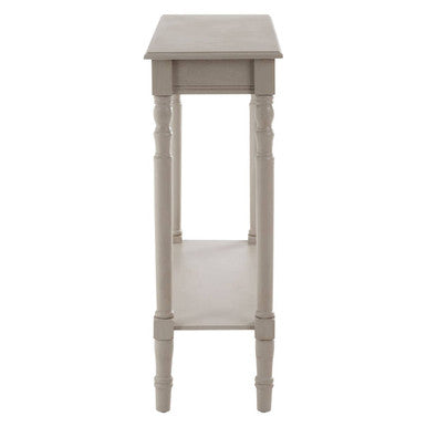 Heritage Grey Putty Wooden Console Table with Lower Shelf