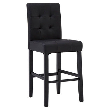 Regents Park Black Leather Effect High Back Bar Chair