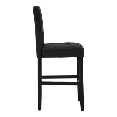 Regents Park Black Leather Effect High Back Bar Chair
