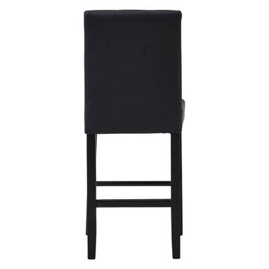 Regents Park Black Leather Effect High Back Bar Chair