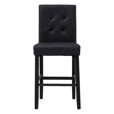 Regents Park Black Leather Effect High Back Bar Chair