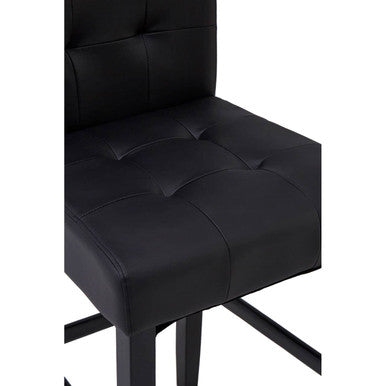 Regents Park Black Leather Effect High Back Bar Chair