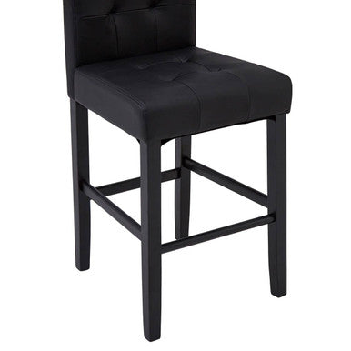 Regents Park Black Leather Effect High Back Bar Chair