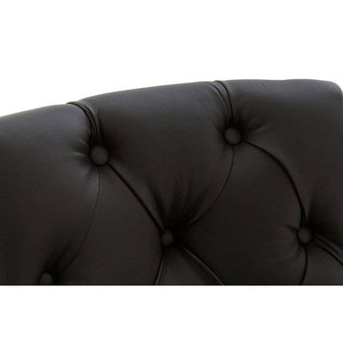 Regents Park Black Leather Effect Button Tufted Bar Chair