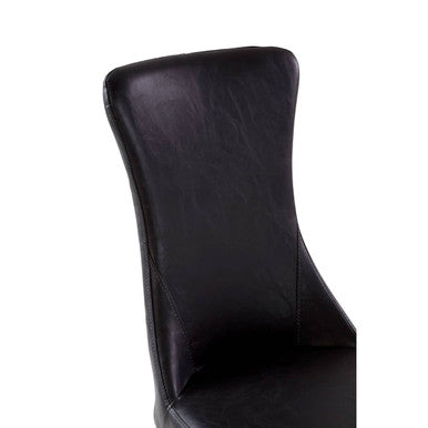 Forli Black Leather Effect Dining Chair with Gold Finish Legs