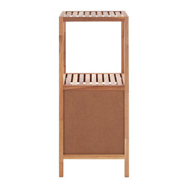 Arla Natural Walnut Wood 2 Tier Bathroom Shelf Unit