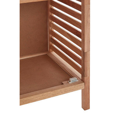 Arla Natural Walnut Wood 2 Tier Bathroom Shelf Unit