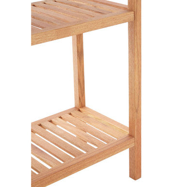Arla Natural Walnut Wood 3 Tier Tall Bathroom Shelf Unit