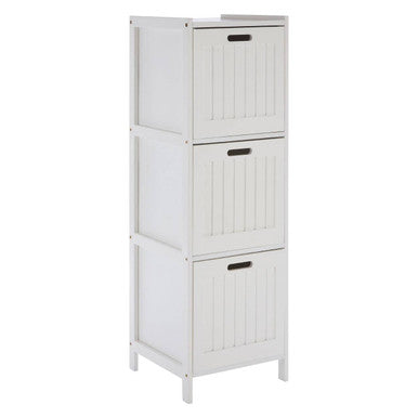 Salon White Wooden 3 Drawer Bathroom Cabinet
