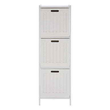 Salon White Wooden 3 Drawer Bathroom Cabinet