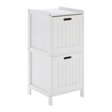 Salon White Wooden 2 Drawer Bathroom Cabinet