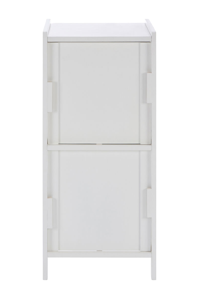 Salon White Wooden 2 Drawer Bathroom Cabinet
