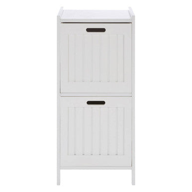Salon White Wooden 2 Drawer Bathroom Cabinet