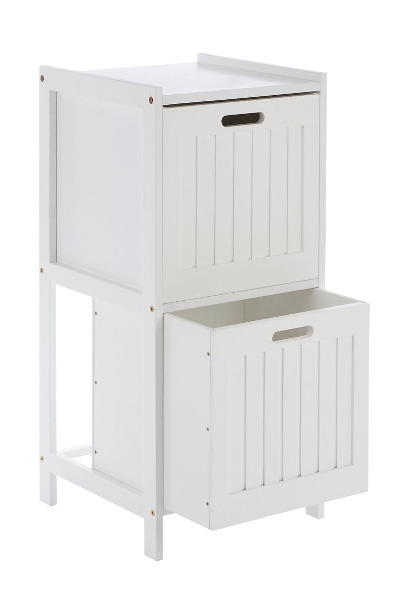 Salon White Wooden 2 Drawer Bathroom Cabinet