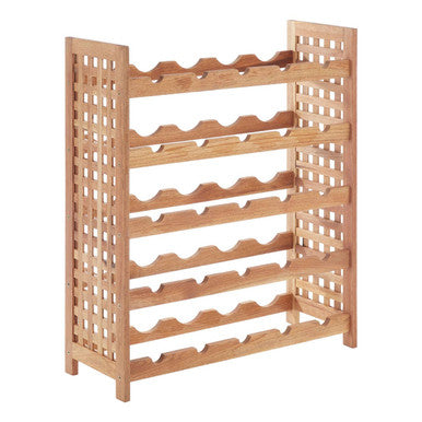 Arla Natural Walnut Wood 5 Tier Wine Rack