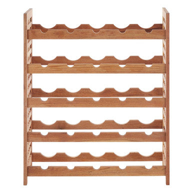 Arla Natural Walnut Wood 5 Tier Wine Rack