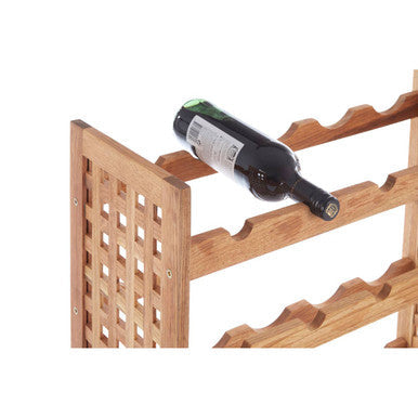 Arla Natural Walnut Wood 5 Tier Wine Rack