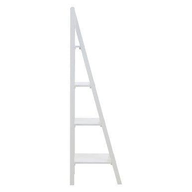 Dayak White Wooden 4 Tier Ladder Shelf Unit