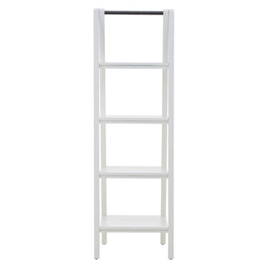 Dayak White Wooden 4 Tier Ladder Shelf Unit