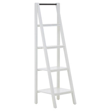Dayak White Wooden 4 Tier Ladder Shelf Unit