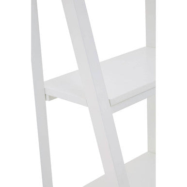 Dayak White Wooden 4 Tier Ladder Shelf Unit
