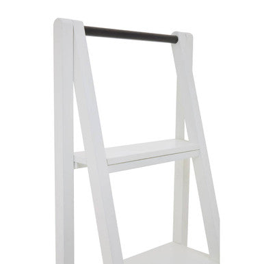 Dayak White Wooden 4 Tier Ladder Shelf Unit