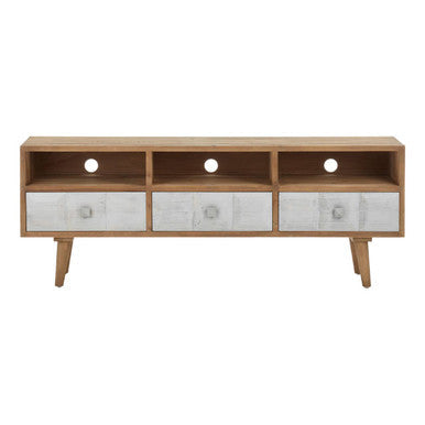Papua Whitewash Wooden Media Unit