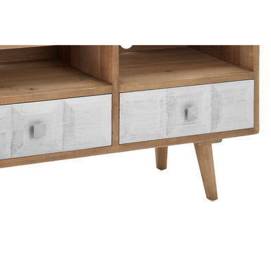 Papua Whitewash Wooden Media Unit
