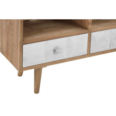 Papua Whitewash Wooden Media Unit