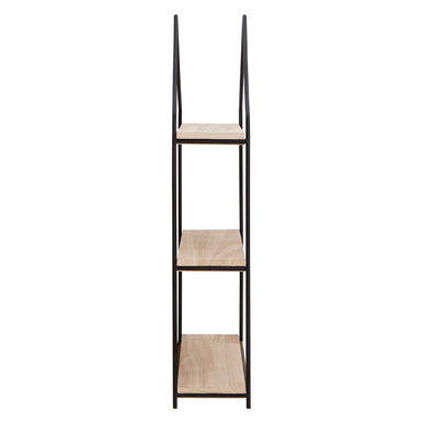 Brixton Black and Natural Wooden 3 Tier House Shaped Wall Shelf