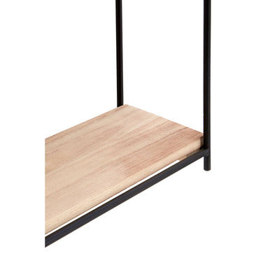 Brixton Black and Natural Wooden 3 Tier House Shaped Wall Shelf